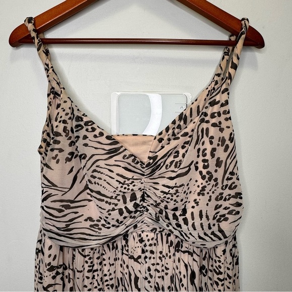 H&M Pale Pink Strappy Maxi Dress Animal Print Size Large - Picture 8 of 12